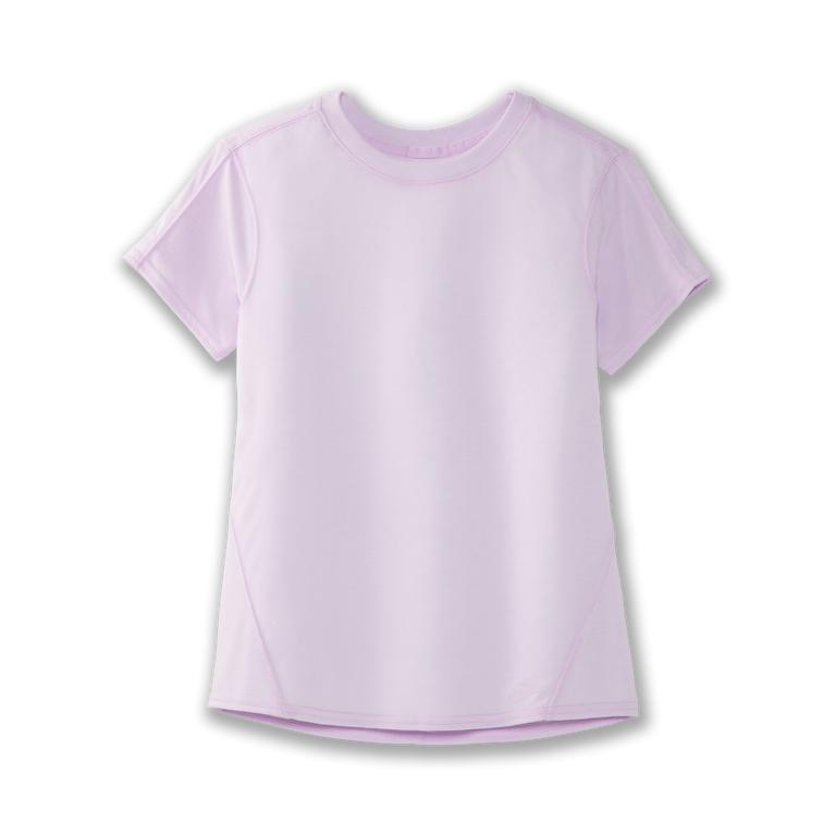 Brooks Distance Short Sleeve Running Shirt - Women's - Heather Orchid Haze/Pink (48037-HIVO)